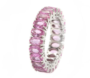 7.00Ct Natural Pink Sapphire 14K Solid White Gold Ring