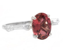 Load image into Gallery viewer, 2.35 Carats Natural Tourmaline and Diamond 14K Solid White Gold Ring