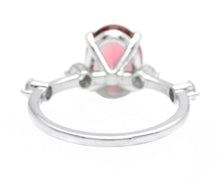 Load image into Gallery viewer, 2.35 Carats Natural Tourmaline and Diamond 14K Solid White Gold Ring