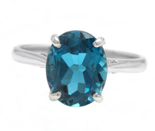 Load image into Gallery viewer, 3.50 Carats Natural London Blue Topaz 14K Solid White Gold Ring