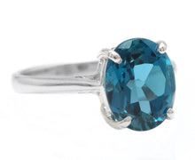 Load image into Gallery viewer, 3.50 Carats Natural London Blue Topaz 14K Solid White Gold Ring