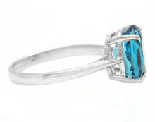 Load image into Gallery viewer, 3.50 Carats Natural London Blue Topaz 14K Solid White Gold Ring