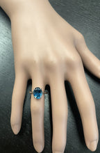 Load image into Gallery viewer, 3.50 Carats Natural London Blue Topaz 14K Solid White Gold Ring