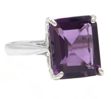 Load image into Gallery viewer, 5.50Ct Natural Amethyst 14K Solid White Gold Ring