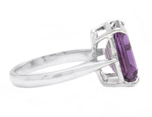 Load image into Gallery viewer, 5.50Ct Natural Amethyst 14K Solid White Gold Ring