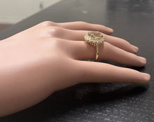 Load image into Gallery viewer, 4.50 Carats Natural Morganite and Diamond 14K Solid Yellow Gold Ring