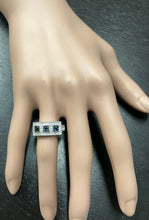 Load image into Gallery viewer, 1.20Ct Natural Blue Sapphire and Natural Diamond 14K Solid White Gold Ring