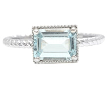 Load image into Gallery viewer, 1.25 Carats Natural Aquamarine 14K Solid White Gold Ring