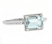 Load image into Gallery viewer, 1.25 Carats Natural Aquamarine 14K Solid White Gold Ring