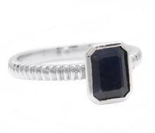 Load image into Gallery viewer, 1.50Ct Natural Blue Sapphire 14K Solid White Gold Ring