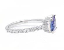 Load image into Gallery viewer, 1.90 Carats Natural Tanzanite and Diamond 14K Solid White Gold Ring