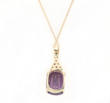 Load image into Gallery viewer, 9.85Ct Natural Amethyst and Diamond 14K Solid Yellow Gold Necklace