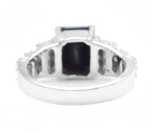 Load image into Gallery viewer, 3.65Ct Natural Blue Sapphire and Natural Diamond 14K Solid White Gold Ring