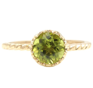 1.50 Carats Natural Peridot 14K Solid Yellow Gold Ring