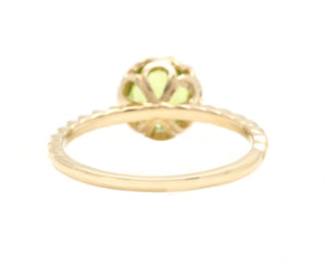 1.50 Carats Natural Peridot 14K Solid Yellow Gold Ring