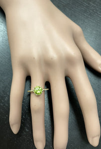 1.50 Carats Natural Peridot 14K Solid Yellow Gold Ring