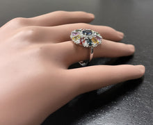 Load image into Gallery viewer, 5.00 Carats Natural Multi-Color Sapphire and Diamond 14K Solid White Gold Ring
