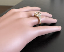 Load image into Gallery viewer, 3.00 Carats Natural Morganite and Diamond 14K Solid Yellow Gold Ring