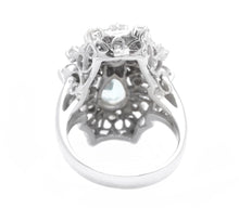 Load image into Gallery viewer, 1.75Ct Natural Aquamarine and Diamond 14K Solid White Gold Ring