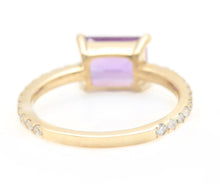 Load image into Gallery viewer, 1.80 Carats Natural Amethyst and Diamond 14K Solid Yellow Gold Ring
