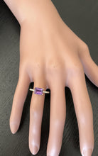 Load image into Gallery viewer, 1.80 Carats Natural Amethyst and Diamond 14K Solid Yellow Gold Ring