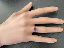 Load image into Gallery viewer, 1.80 Carats Natural Amethyst and Diamond 14K Solid Yellow Gold Ring