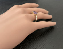 Load image into Gallery viewer, 1.80 Carats Natural Amethyst and Diamond 14K Solid Yellow Gold Ring