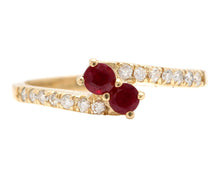 Load image into Gallery viewer, Splendid Natural Ruby and Diamond 14K Solid Yellow Gold Ring