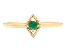 Load image into Gallery viewer, Cute Natural Emerald 14K Solid Yellow Gold Ring