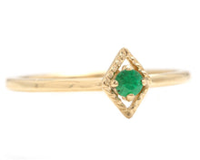 Load image into Gallery viewer, Cute Natural Emerald 14K Solid Yellow Gold Ring