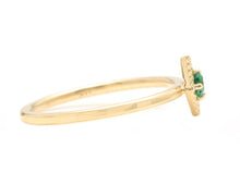 Load image into Gallery viewer, Cute Natural Emerald 14K Solid Yellow Gold Ring