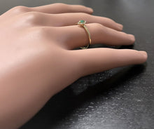 Load image into Gallery viewer, Cute Natural Emerald 14K Solid Yellow Gold Ring