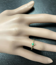 Load image into Gallery viewer, Cute Natural Emerald 14K Solid Yellow Gold Ring