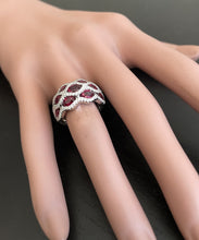 Load image into Gallery viewer, 3.26 Carats Natural African Ruby and Diamond 18K Solid White Gold Ring