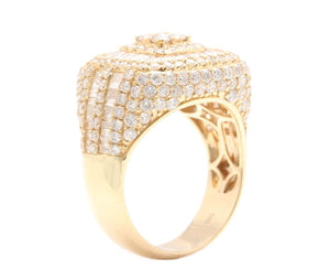 3.69Ct Natural Diamond 14K Solid Yellow Gold Men's Ring