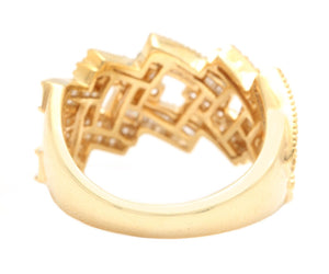 1.15Ct Natural Diamond 10K Solid Yellow Gold Unisex Ring