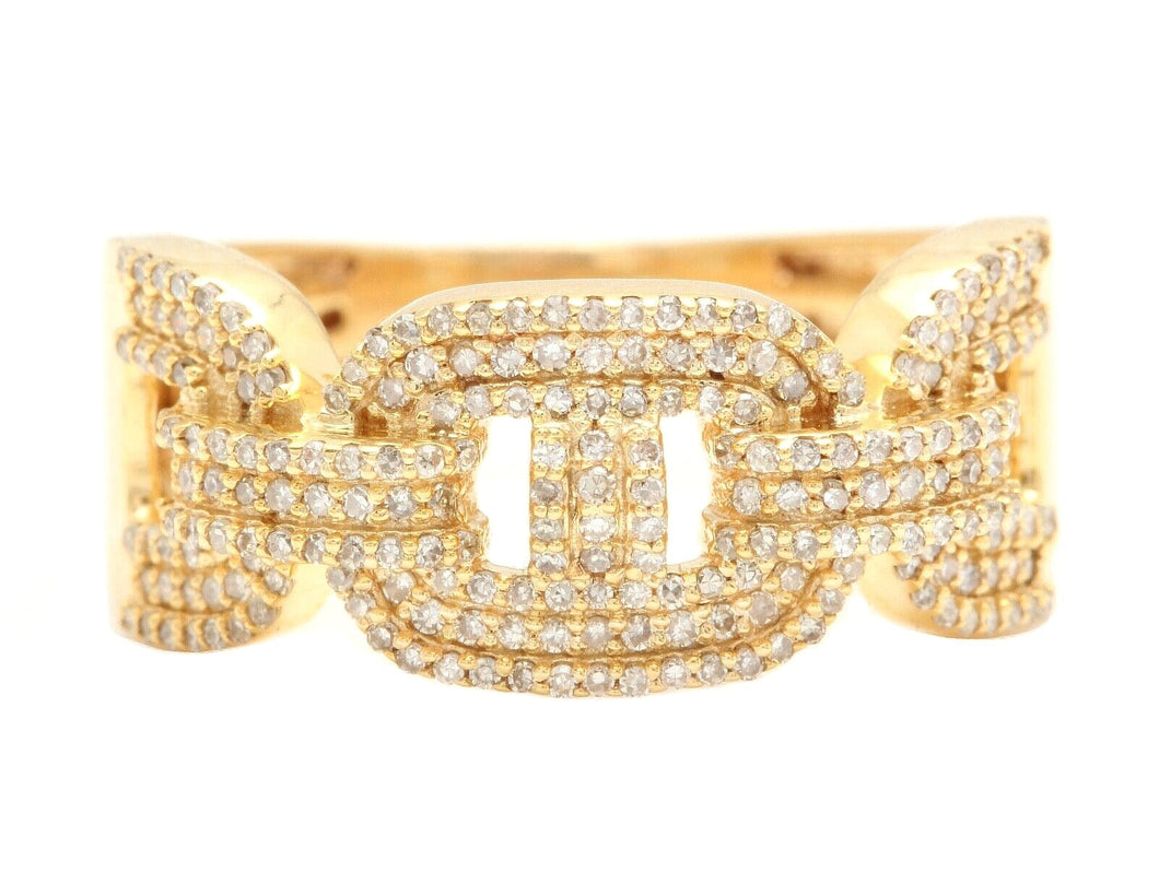0.70Ct Natural Diamond 10K Solid Yellow Gold Men's Ring