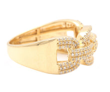 Load image into Gallery viewer, 0.70Ct Natural Diamond 10K Solid Yellow Gold Men&#39;s Ring