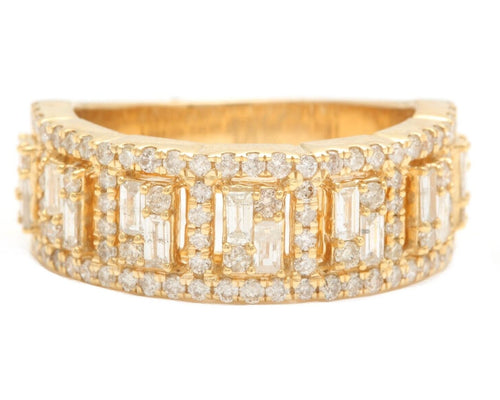 1.70Ct Natural Diamond 14K Solid Yellow Gold Men's Ring