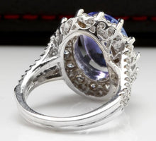 Load image into Gallery viewer, 5.91 Carats Natural Very Nice Looking Tanzanite and Diamond 14K Solid White Gold Ring