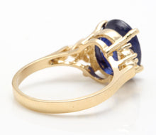 Load image into Gallery viewer, 4.45 Ct Exquisite Natural Blue Sapphire and Diamond 14K Solid Yellow Gold Ring