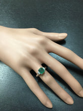 Load image into Gallery viewer, 1.44 Carats Natural Emerald and Diamond 14K Solid White Gold Ring