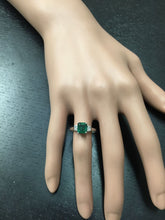 Load image into Gallery viewer, 1.44 Carats Natural Emerald and Diamond 14K Solid White Gold Ring