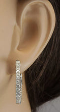 Load image into Gallery viewer, Exquisite 2.15 Carats Natural Diamond 14K Solid White Gold Hoop Earrings