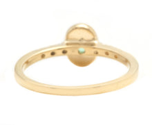 Load image into Gallery viewer, Stunning Natural Emerald and Diamond 14K Solid Yellow Gold Ring