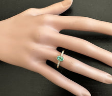 Load image into Gallery viewer, Stunning Natural Emerald and Diamond 14K Solid Yellow Gold Ring