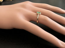 Load image into Gallery viewer, Stunning Natural Emerald and Diamond 14K Solid Yellow Gold Ring