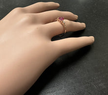 Load image into Gallery viewer, Natural Burma Ruby and Diamond 14K Solid Rose Gold Heart Ring