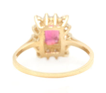 Load image into Gallery viewer, 0.75 Carats Natural Very Nice Looking Tourmaline and Diamond 14K Solid Yellow Gold Ring