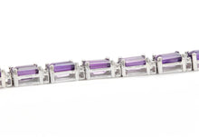 Load image into Gallery viewer, 11.60 Carats Natural Amethyst &amp; Diamond 14K Solid White Gold Bracelet